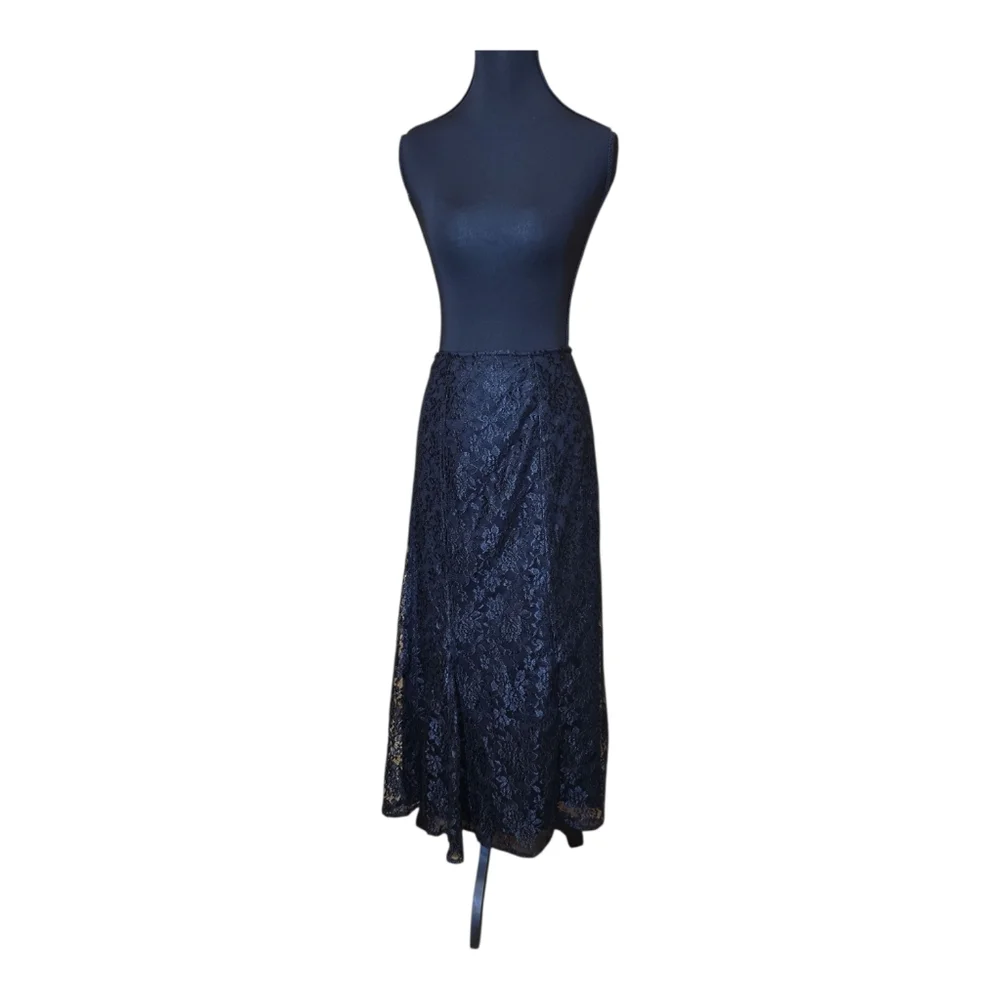 Cato Whimsygoth  Dark Fairy Black A-Line Lace Skirt 18